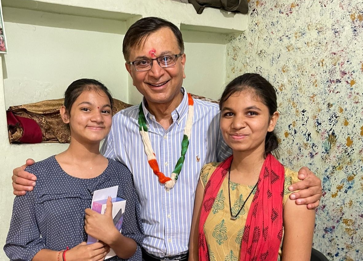 Pradeep Uncle with scholarship students